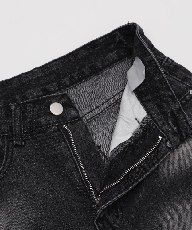 WEGO バックフラップポケットデニムハーフパンツ ブラック