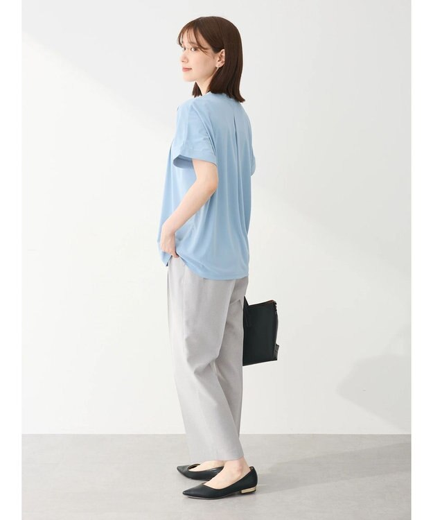 Green Parks ２ｗａｙ　フレンチスリーブ釦付ブラウソー Sax