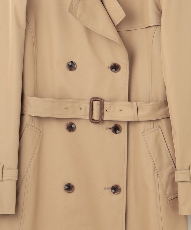 23区 コットンポリエステルギャバジン ロング トレンチコート キャメル系