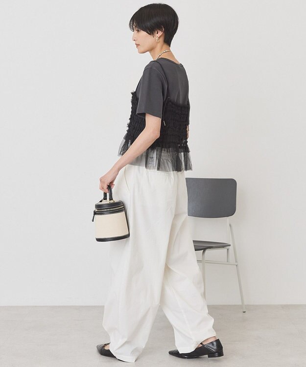 AMERICAN HOLIC 【2点セット】半袖Tシャツ＋チュールビスチェ Charcoal Gray