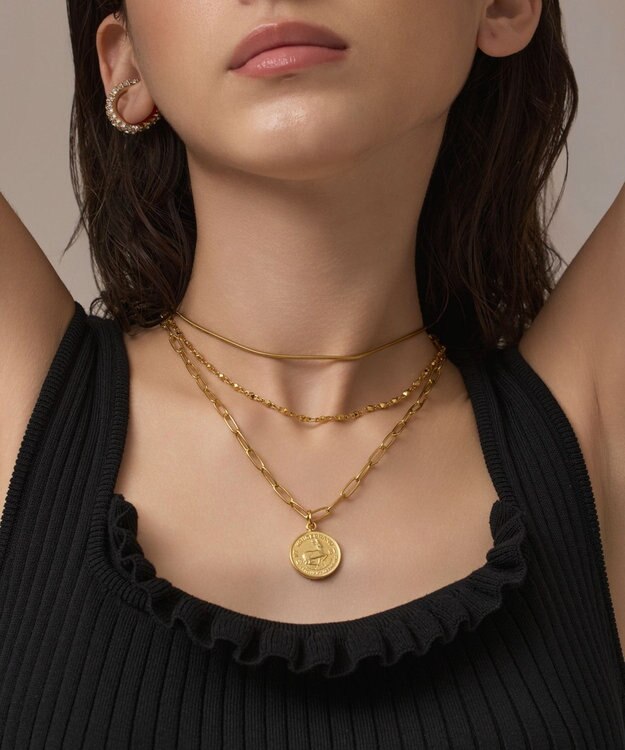 GRACE CONTINENTAL コインレイヤードネックレス ゴールド