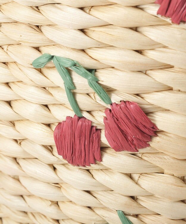 Maison de FLEUR チェリー刺繍メイズカゴバッグ Red