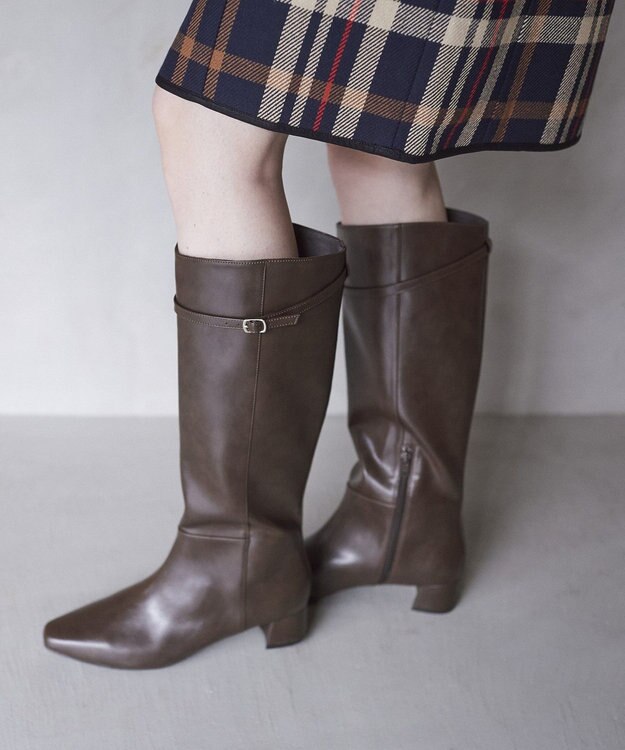 YECCA VECCA ベルトデザインロングブーツ Brown