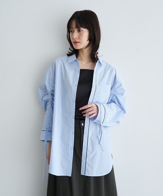 YECCA VECCA イージーケアドロストシャツ Stripe