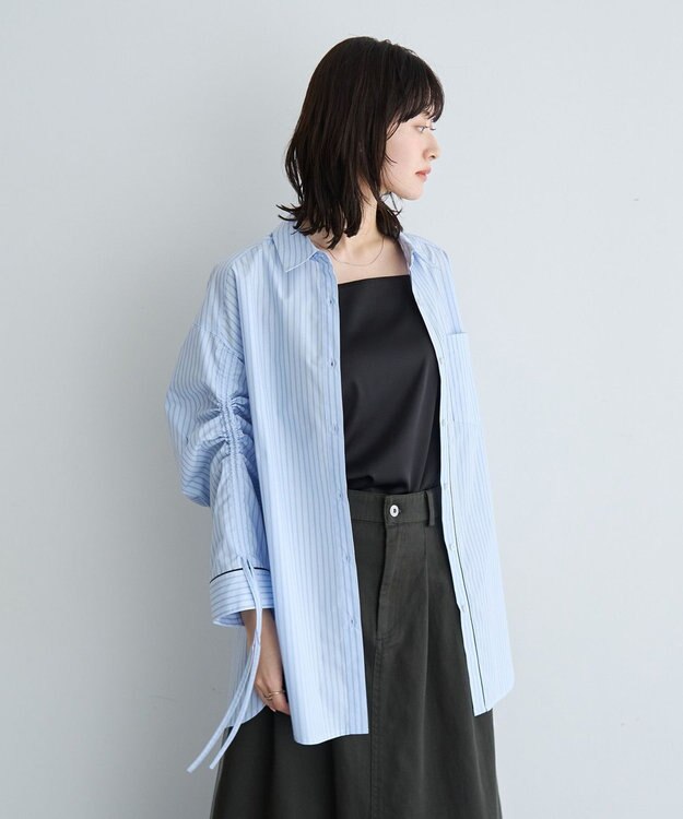 YECCA VECCA イージーケアドロストシャツ Stripe