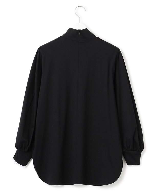 23区 【洗える】ハイネック フォルム ロングTシャツ ブラック系