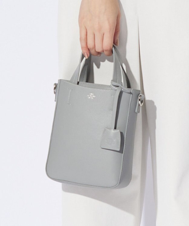 J.PRESS LADIES 【2way】スプリットレザー ナノポシェット バッグ ライトグレー系