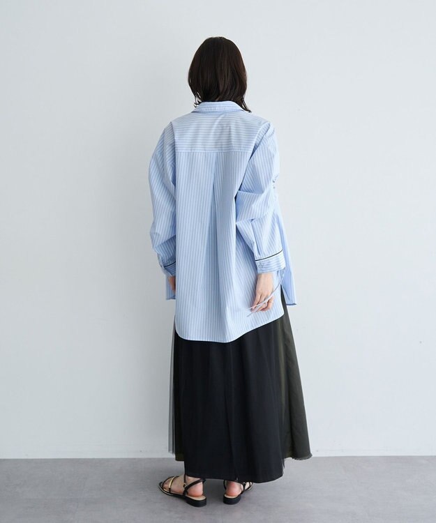 YECCA VECCA イージーケアドロストシャツ Stripe