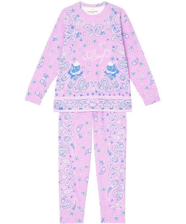 tsumori chisato SLEEP パジャマ　長袖　長ズボン　ルームウエア　綿100%　バンダナ風柄　/ワコール　UDX544 ピンク