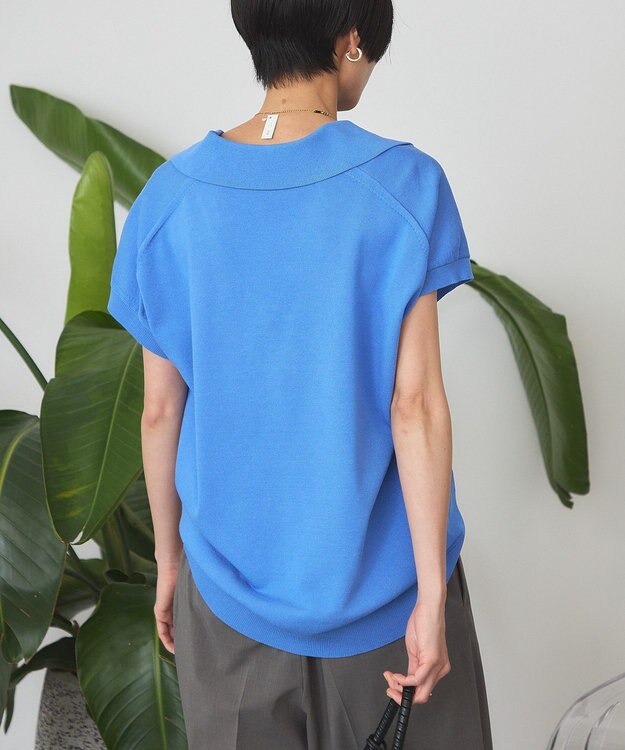 AMERICAN HOLIC フレンチスリーブスキッパールーズニットプルオーバー Blue