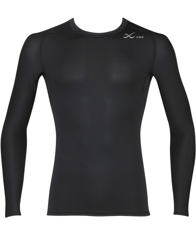 CW-X 【MEN】　機能性トップス　SECOND　BODY　2.0　吸汗速乾　UVカット率90%以上　抗菌防臭　丸首・長袖　/ワコール　CHO029 ブラック