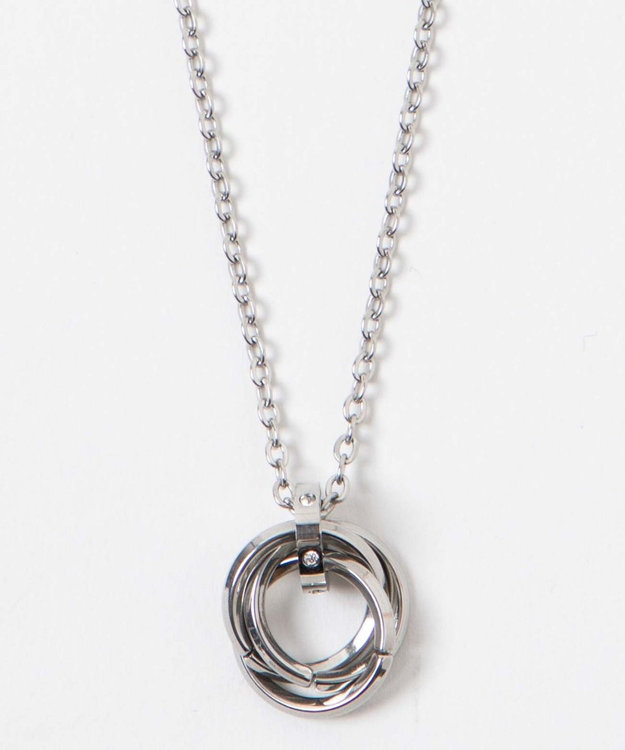 WEGO ミニトリプルリングチェーンネックレス シルバー