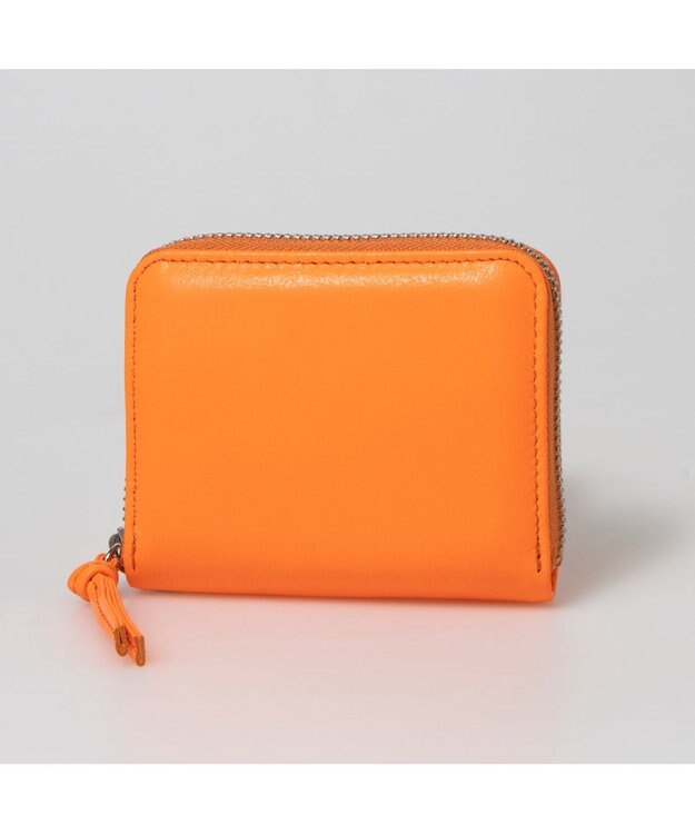 UNBILLION ペルケ perche / 蛍光レザーストラップ付き・ジャバラカードウォレット オレンジ