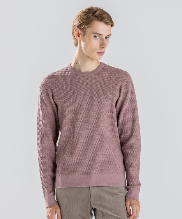 JOSEPH HOMME 【新柄】 ヴィスコースリンクス　クルーネックニット ピンク系