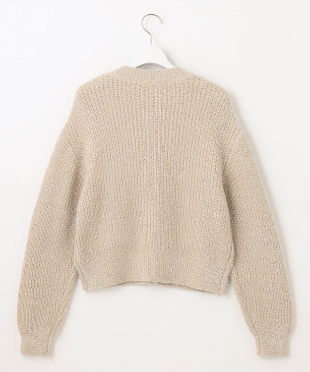 Feroux 【洗える】ラメシャギー カーディガン ベージュ系