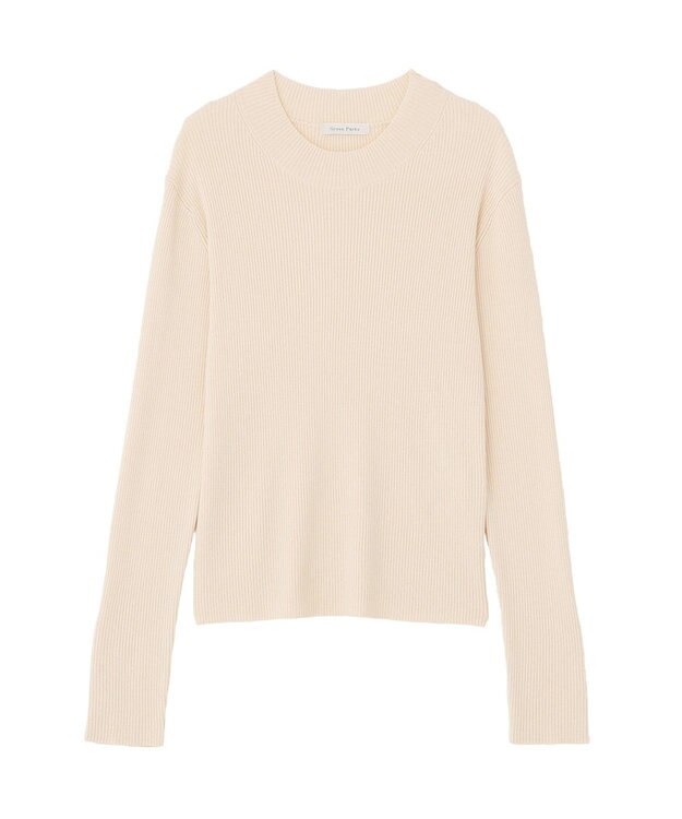 Green Parks 袖口金釦リブニットプルオーバー White