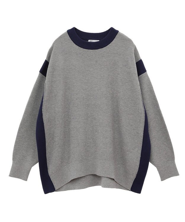 CRAFT STANDARD BOUTIQUE 洗える/とてもち配色ニットプルオーバー/24AW Gray Mixture