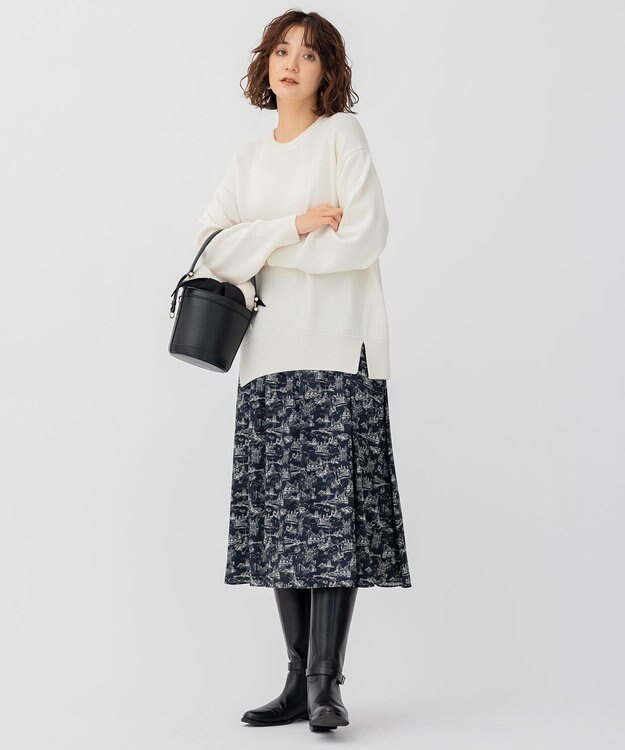 23区 【CLASSY.1月号掲載】ウールコード クルーネック ニット アイボリー系