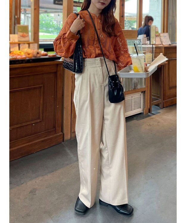 Green Parks レースブラウス Brown