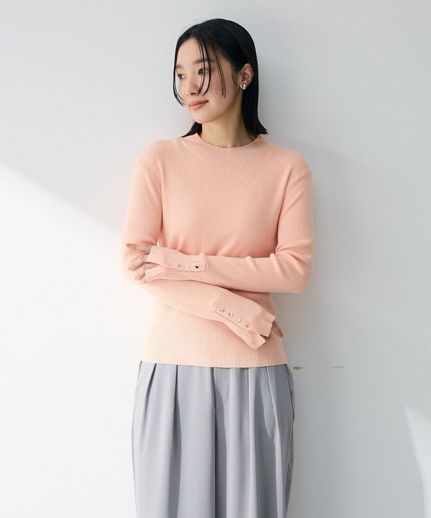 Green Parks 袖口金釦リブニットプルオーバー Pink