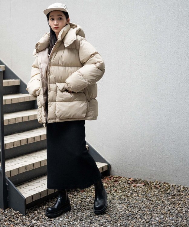 WEGO カラーナイロンパテッドブルゾン ベージュ