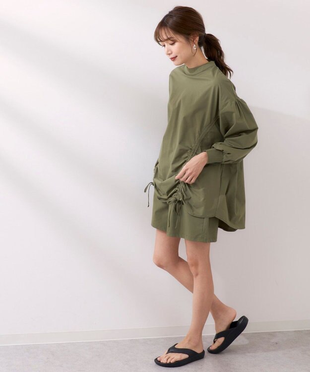 OP／FILA 【Ocean Pacific】らくティブ｜イージーハーフパンツ カーキ