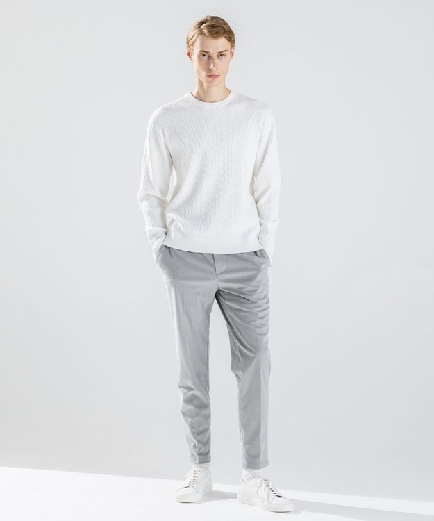 JOSEPH HOMME 【新柄】 ヴィスコースリンクス　クルーネックニット ホワイト系