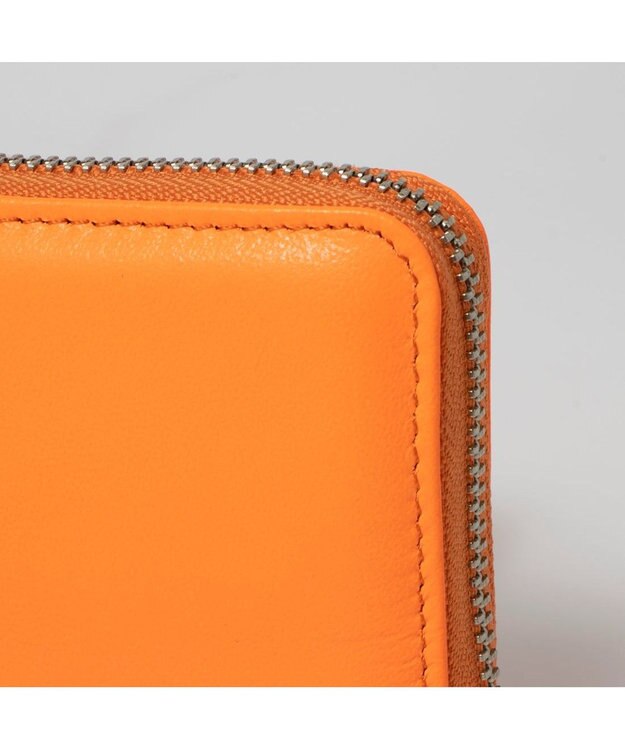 UNBILLION ペルケ perche / 蛍光レザーストラップ付き・ジャバラカードウォレット オレンジ