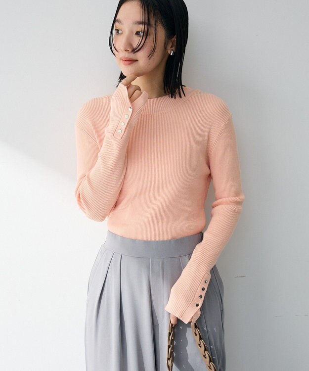 Green Parks 袖口金釦リブニットプルオーバー Pink