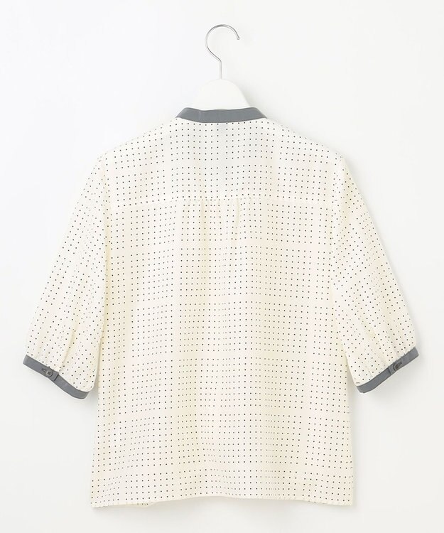 J.PRESS LADIES S 【洗える】ブロックドットプリント バンドカラー ブラウス ホワイト系5