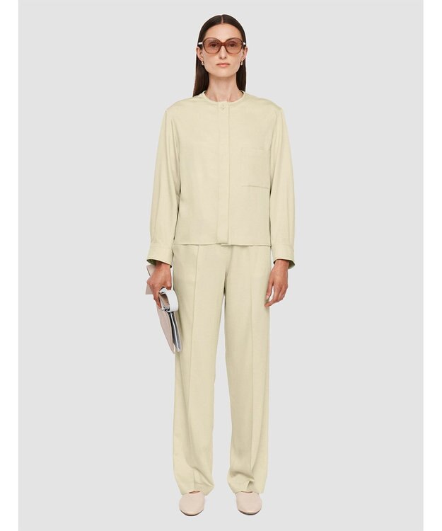 JOSEPH ソフトビスコーステーラリング　ノーカラーシャツ Quail