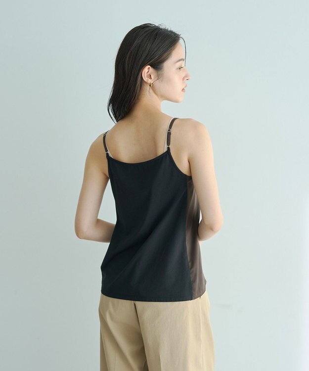 YECCA VECCA ボートネックサテンキャミ Brown