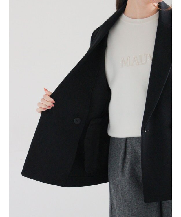 Te chichi ウール混ジャージーテーラードジャケット ブラック