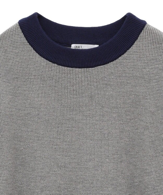 CRAFT STANDARD BOUTIQUE 洗える/とてもち配色ニットプルオーバー/24AW Gray Mixture