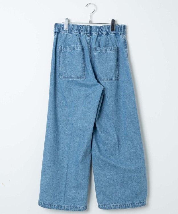 WEGO 【ウエストゴム】スーパーバギーデニムスラックス デニム淡色