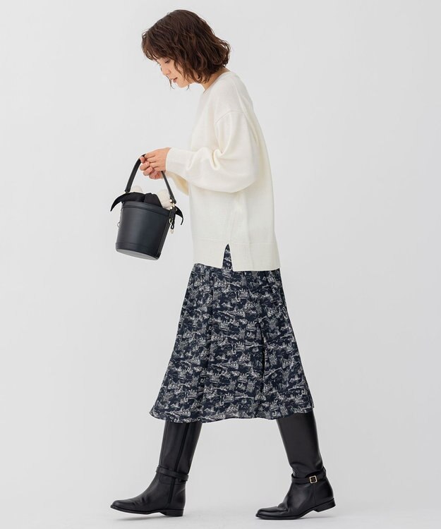 23区 【CLASSY.1月号掲載】ウールコード クルーネック ニット アイボリー系