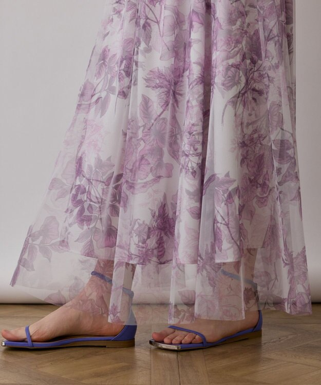 GRACE CONTINENTAL シャドーフラワープリントスカート ピンク