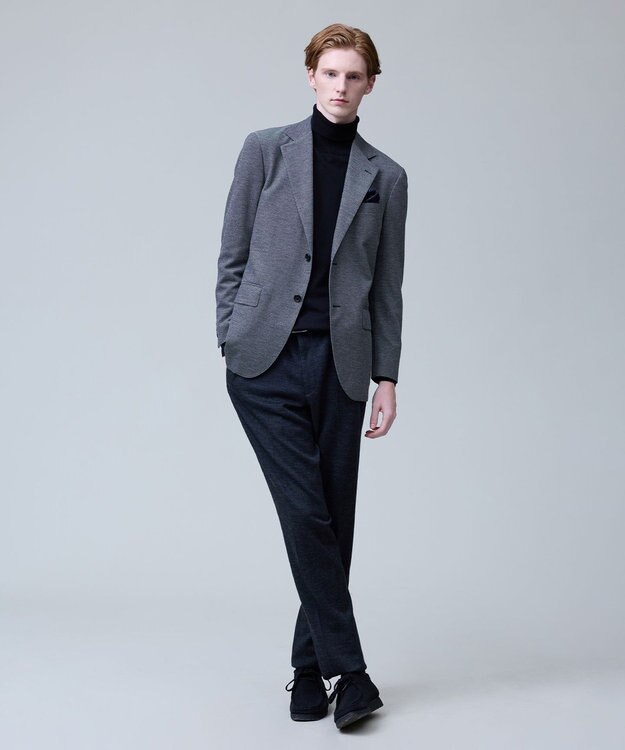 J.PRESS MEN 3シーズン着られる上質素材【ストレッチ / 吸水速乾 / 洗える / 消臭】AXIO 3ポジションジャージー ジャケット ライトグレー系