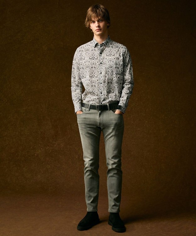 JOSEPH ABBOUD 【キングサイズ・英国リバティ社・纏うアート・柄で魅せる】リバティプリント シャツ　25AW ホワイト系5