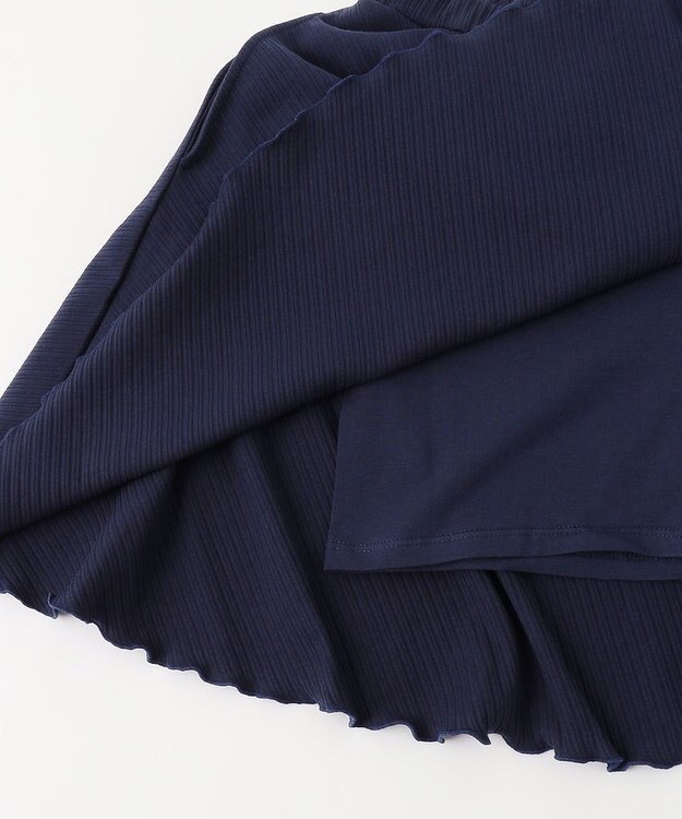 組曲 KIDS 【インパンツ付き】【150-160cm】フレアテレコ スカート ネイビー系