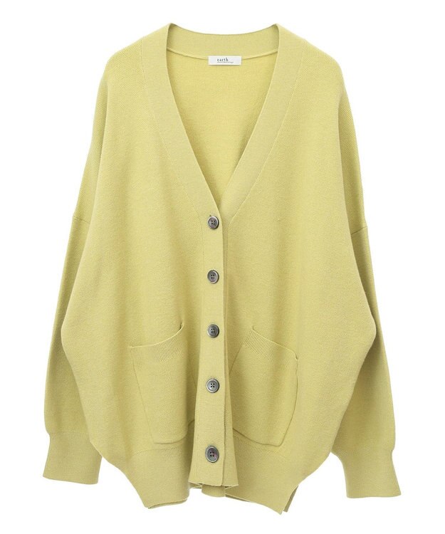 earth music&ecology やわらかタッチカーディガン Yellow