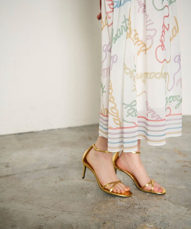 GRACE CONTINENTAL ロープロゴプリントワンピース ホワイト