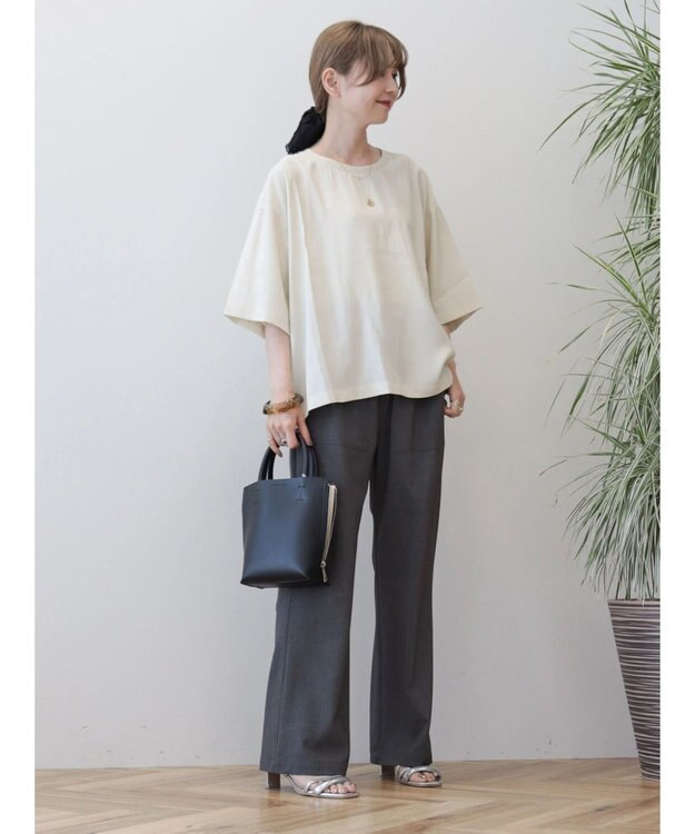 AMERICAN HOLIC 接触冷感　衿リブブラウソー Ivory