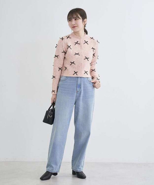 Green Parks ・ＡＮＤＳＥＡＲＣＨ　メニーリボンニットカーディガン Pink