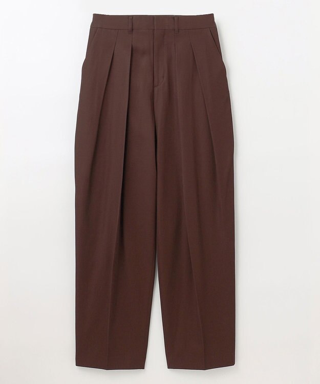 NAVE 【Nave　洗える】バルキーツイル   タックパンツ ダークブラウン系