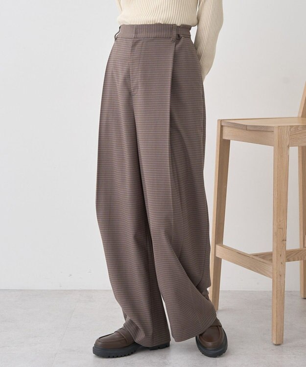 earth music&ecology 【2WAY】ウエストタブタックパンツ Check