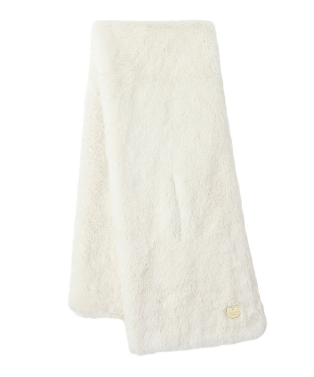 MOONBAT 【FUDGE11月号掲載】PAUL & JOE ACCESSOIRES フェイクファービッグマフラー オフホワイト