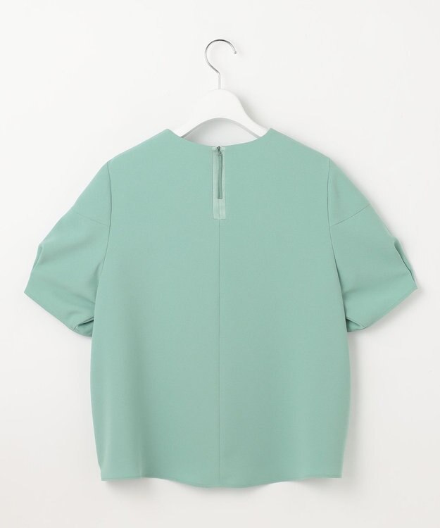 自由区 【SHIHOさんコラボ・洗える】バックサテンジョーゼット ブラウス フロスティグリーン