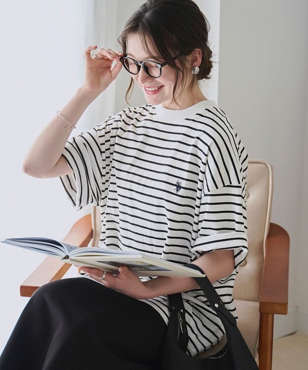 WEGO 【ユニセックス着用ITEM】別注USPOLO　ヘビーウエイトBIGT（S） ホワイトボーダー