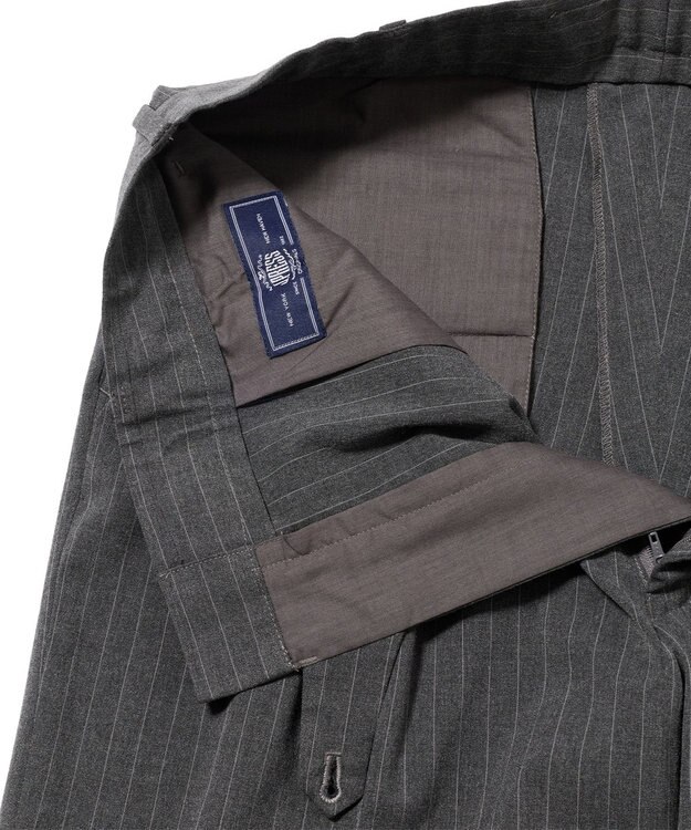 J.PRESS MEN 【J.PRESS ORIGINALS】【UNISEX】Stretch Stripe Archive 2Tuck Shorts グレー系1